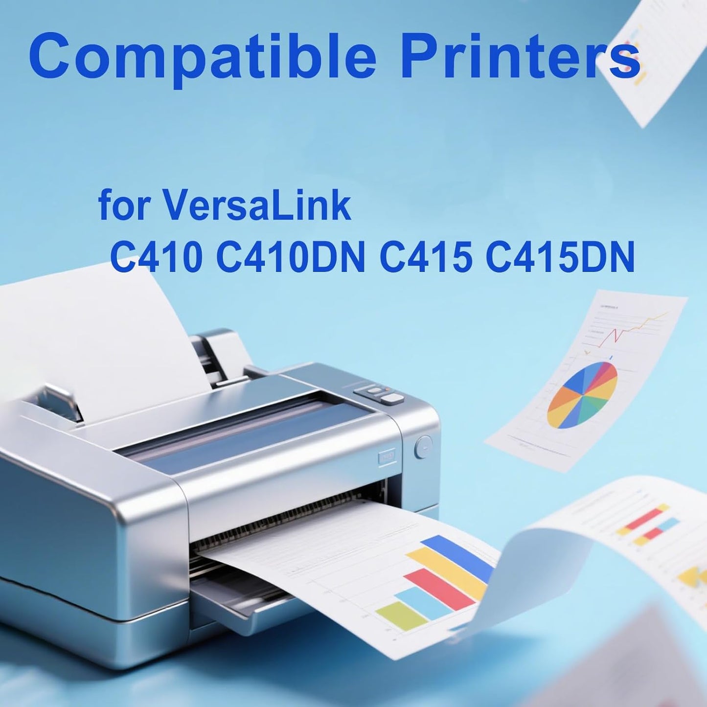 (with Chip) 006R04677 006R04678 006R04679 006R04680 Toner Cartridge Works for C410 C410DN VersaLink C415 C415DN Printers (4-Pack)