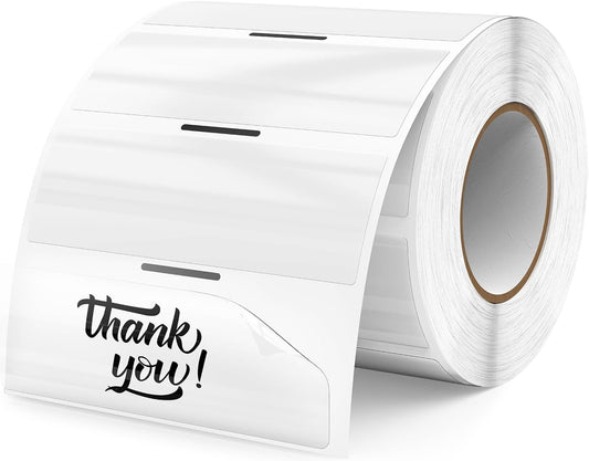 Transparent Thermal Labels 1 x 3 Inch Self-Adhesive Printer Clear Stickers Vinyl Waterproof Roll Decals Rectangle Postage Tags for Address Barcodes DIY Logo Business 300 PCS