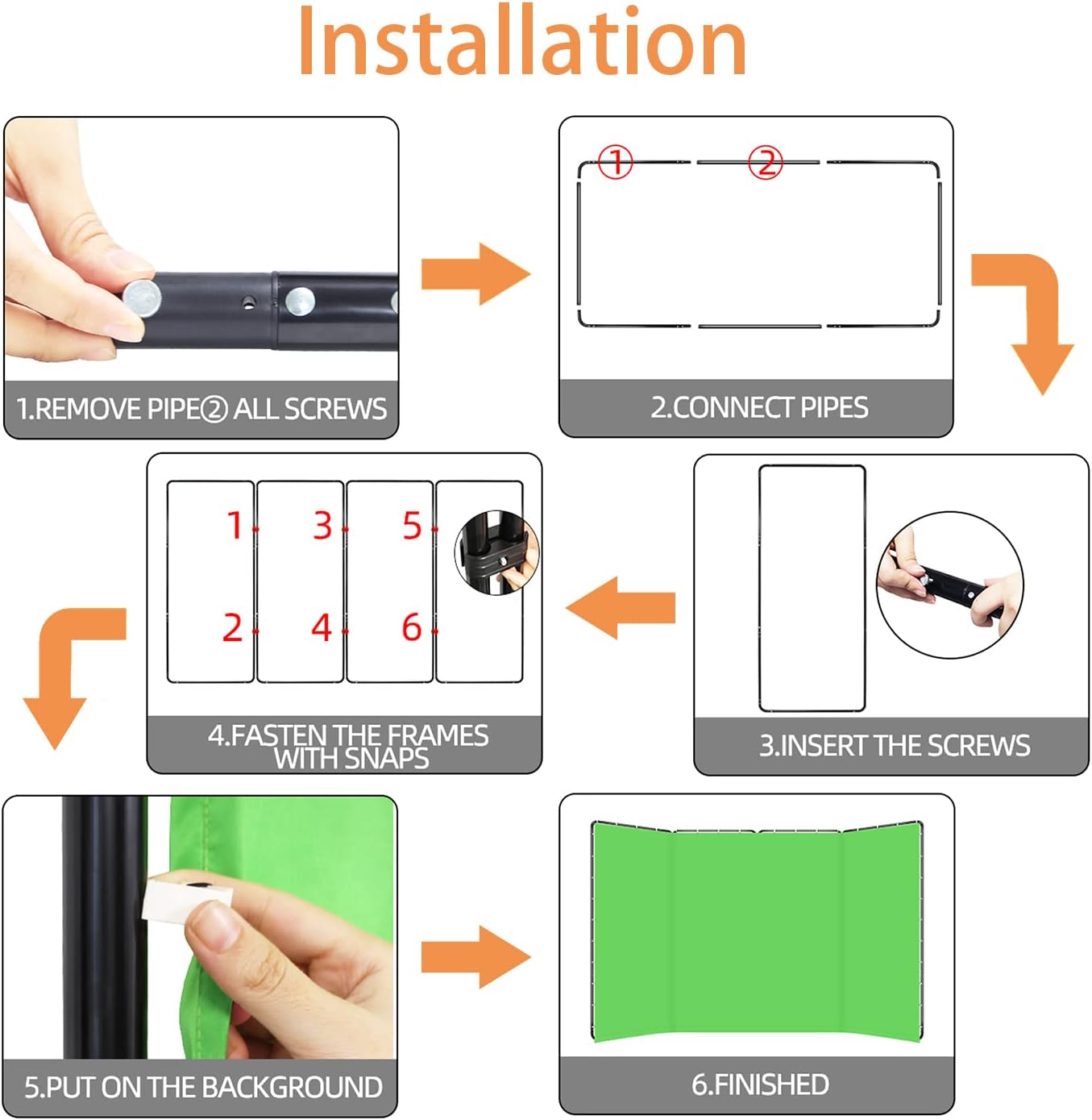 7.87ft x 13.12ft Green Screen Backdrop with Stand, Large Collapsible Green Backdrop with Heavy Duty Stand for Parties, Photography, Video Shooting, Live Streaming, Gaming