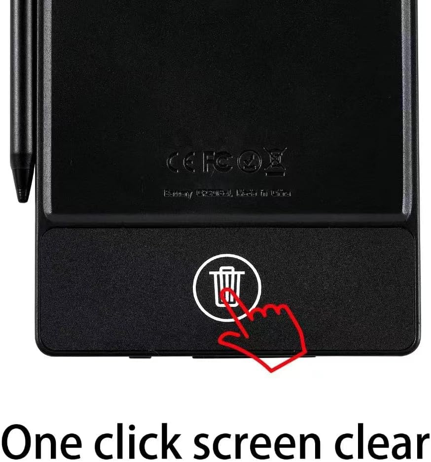 Mini LCD Writing Tablet Updated, 6.5in Erasable Reusable Electronic Drawing Pads, Electronic scratchpad, Hanging pens (Black)