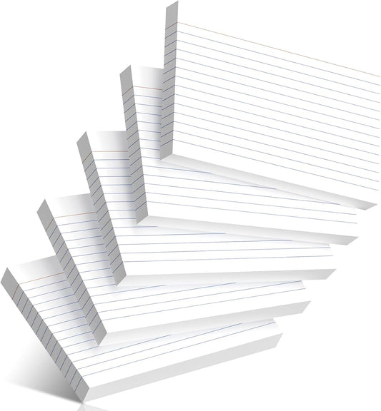 200 Pcs Index Cards 4 x 6 Inch Ruled White Index Cards, College Ruled Flash Cards for School, College, Office and Home Organization, Durable Study To Do List Note Cards with Ruled Lines, 5 Pack of 40