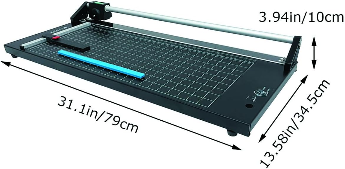 INTBUYING 24 Inch Commercial Manual Precision Rotary Paper Trimmer Smart Rotary Paper Cutter for Cutting Various Types of Photo Paper, Film, hot and Cold Laminating Paper, Office Paper, etc