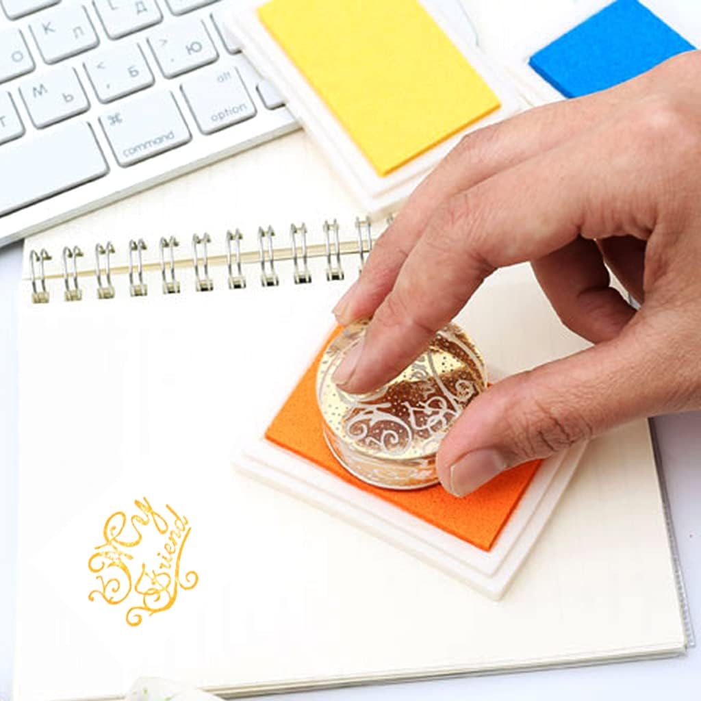 6 Pcs Craft Ink Pad, Washable Ink Pads for Kids Multicolor Ink Pads for Rubber Stamps, Paper, Scrapbooking, Wood Fabric, 6 Unique Darken Colors