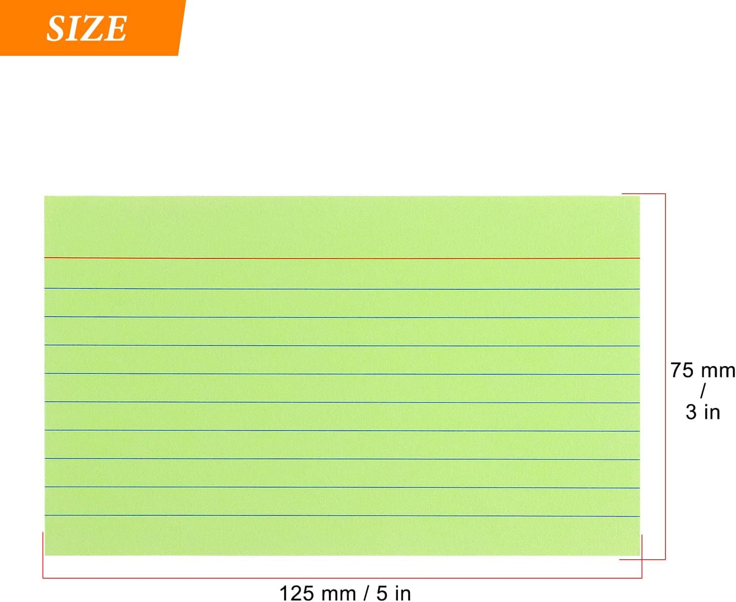 Tamaki Colored Index Cards 3 X 5 Ruled Note Cards Flash Cards for Studying, Home and Office Ruled Index Cards, 180 Count