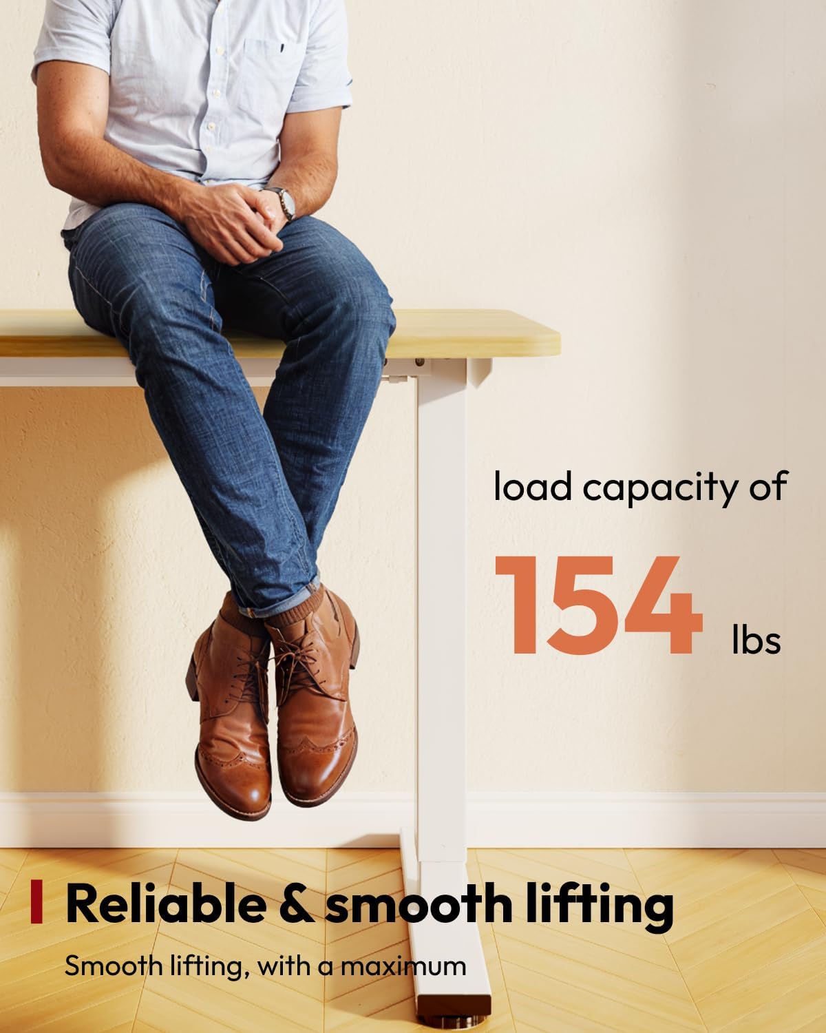 SANODESK Standing Desk Height Adjustable Electric Stand up Desk 55x24 Inches Sit Stand Home Office Desk with Splice Board, White Frame/Maple Top