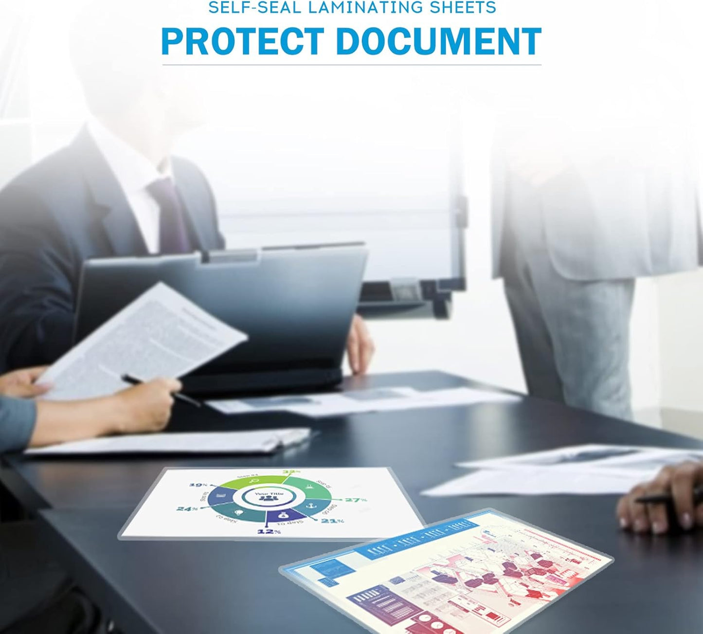 Uinkit Self Sealing Laminating Pouches, Waterproof Lamination Sheets for Document Permanent Adhesive 9x11.5inches 10Pack 10mil Thick Gloss Finish No Need Machine (9x11.5Inchesx10Pack)