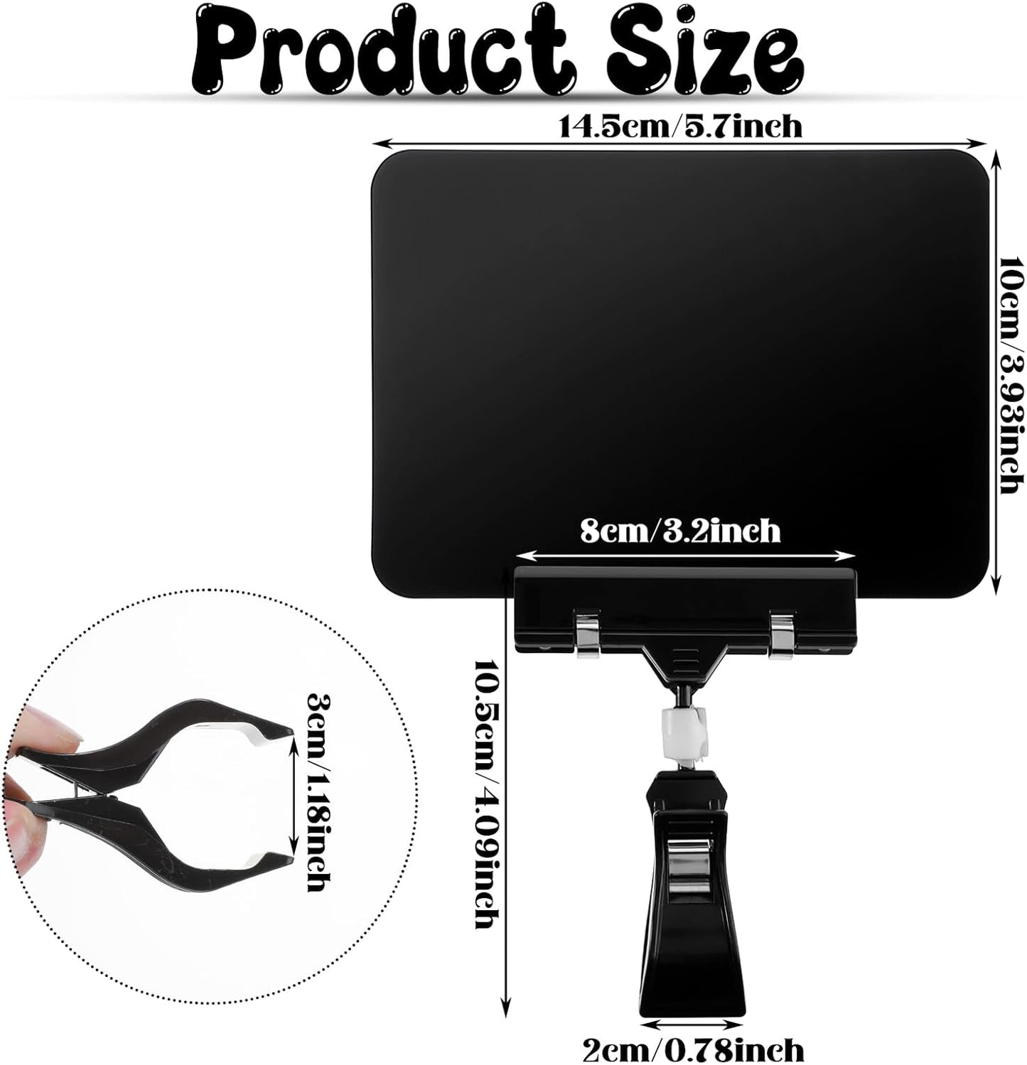 30Pack Mini Chalkboard Signs with Rotatable Clip, Double Head Sale Signs for Retail Store Plastic Merchandise Sign Display Clip Holder for Food, Store Signs Displays