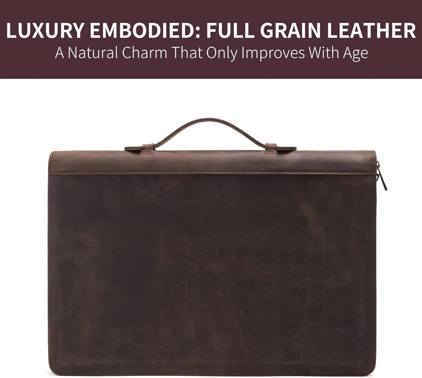 Personalized Genuine Leather 3 Ring Binder Portfolio, Custom Engraved 8.5 x 14 Legal Size Pad Padfolio, Hidden Handle, 15” Laptop Organizer, Zip Professional Business Folio, Dark Khaki