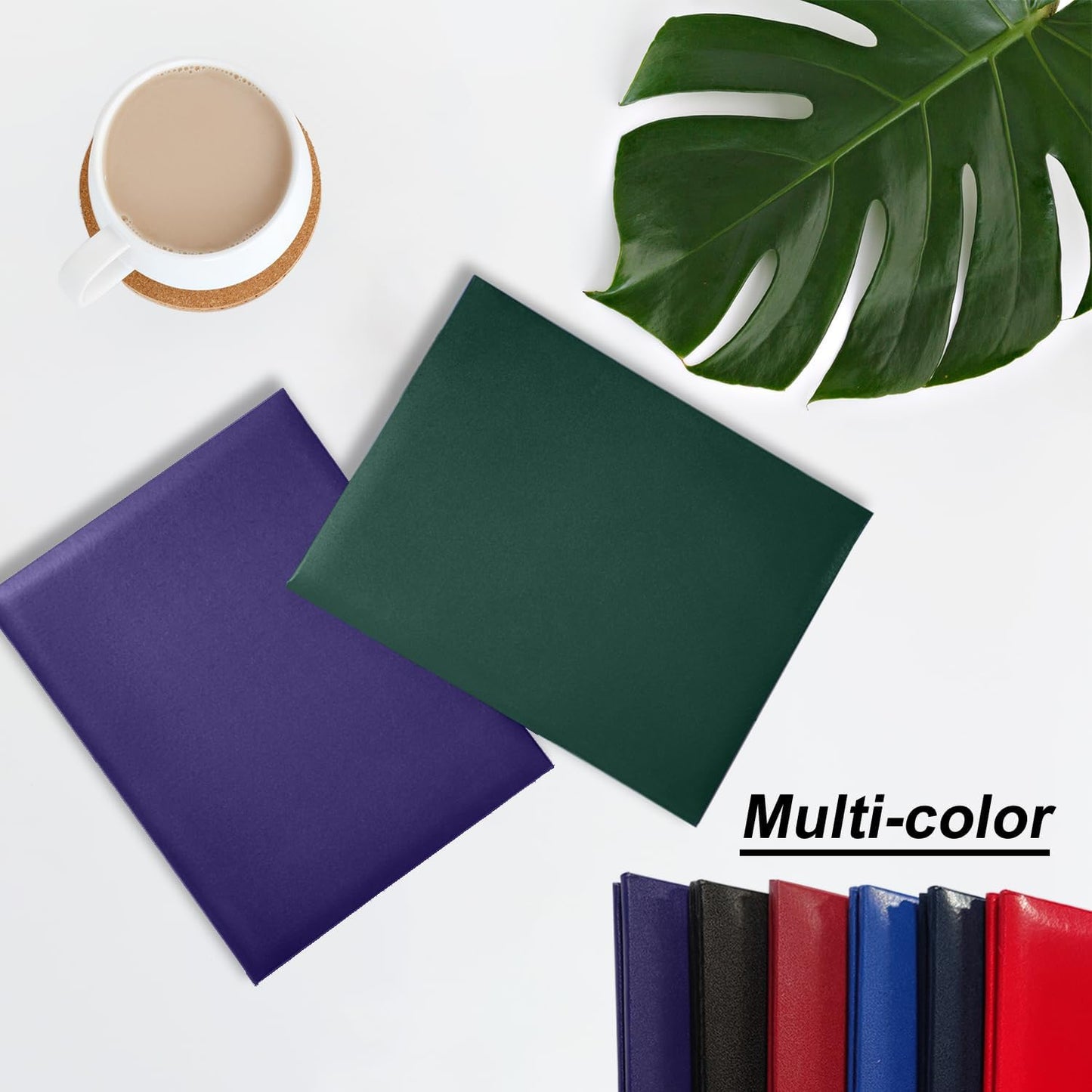 Certificate Holders 8.5"x11" Graduation Diploma Cover Document Leather Folders,Forest green-100 Pack