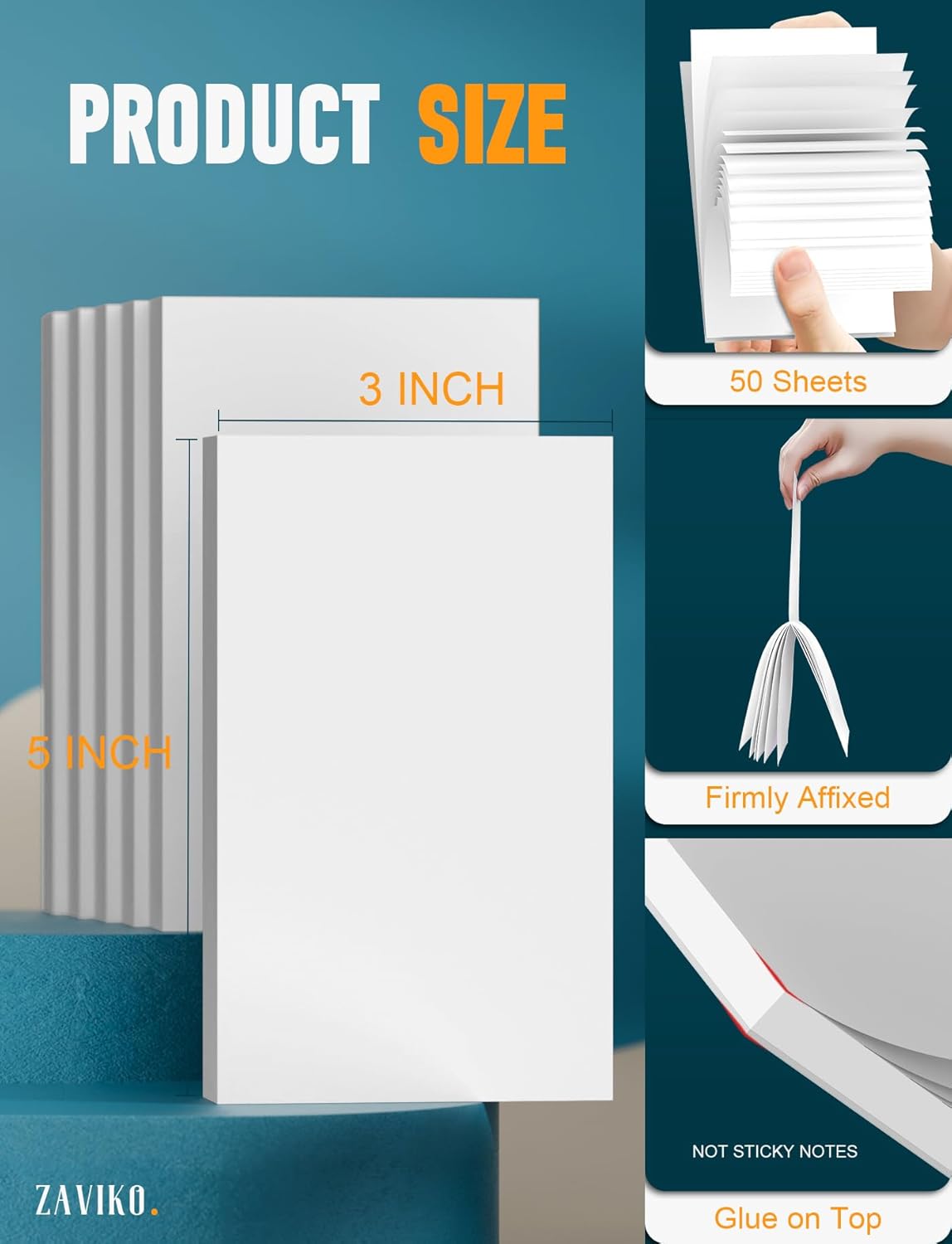 Note Pads 3x5, 6 Pack Small Notepads 3x5 Memo Pads, Small Notebooks 3x5 Scratch Pads, Small Writing Pads of Paper 3x5, White Mini Notepad 3x5 Blank Server Pads, Writing Notes Paper, 50 Sheets/Padad