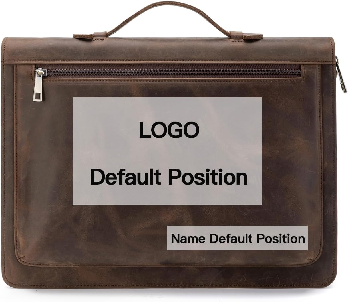 Handmade Vintage Crazy Horse Leather Portfolio Letter (A4) Size Notepad,Business Organizer Padfolio with Handle, for iPad Pro/Microsoft Surface Pro/13 inch Tablet (Custom,Dark Khaki)