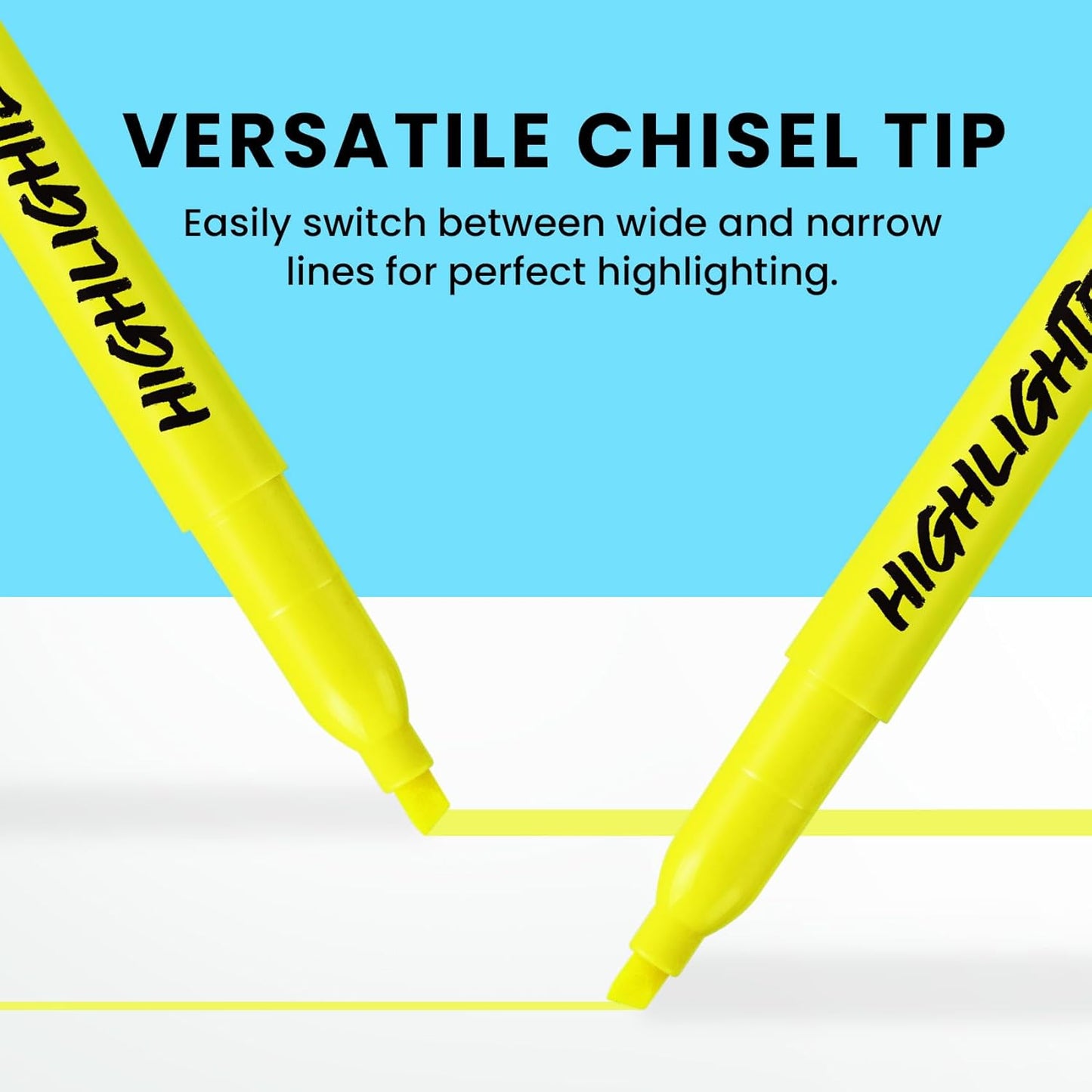 Taja 30 Pack Yellow Highlighters Bulk, Chisel Tip Highlighters Markers Set with No Bleed Ink, Perfect for School & Office Supplies