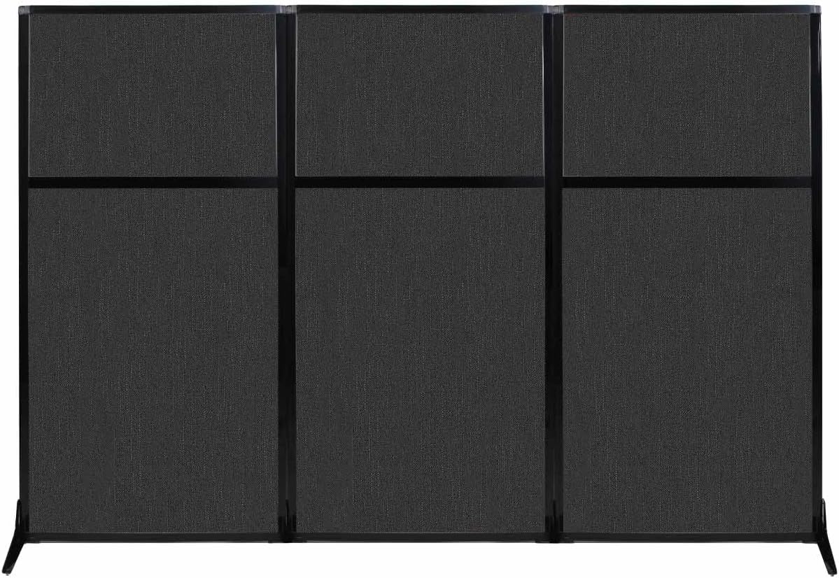 Versare Workstation Partition | Portable Wall Divider | Modern Office Cubicle | Free Standing Privacy Screen | Flexible Work Space | 99" x 70" Black Fabric Panels