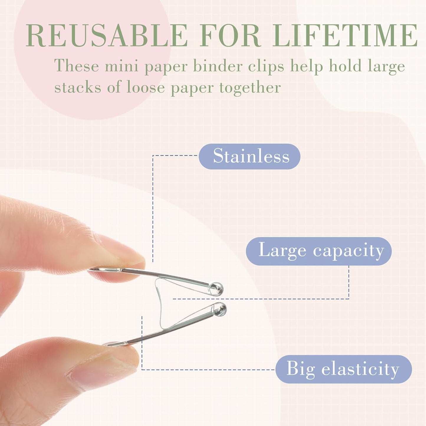 Jetec 500 Pieces 1 Inch Colorful Binder Clips Medium Paper Clamps Metal Paper Clips for Teachers Students Classroom Business Office and School Office Supplies