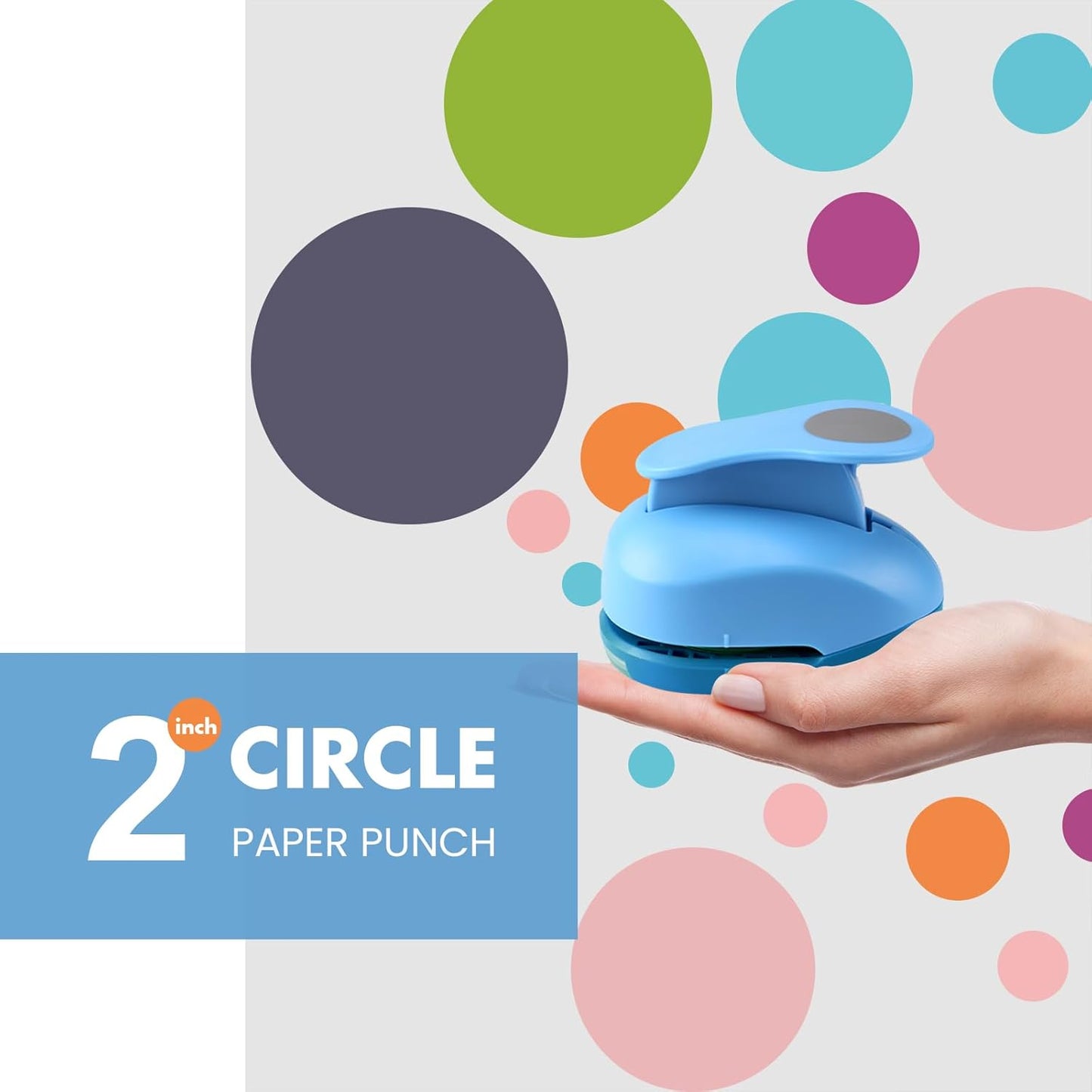 LOONENG 2 Inch Circle Paper Punch - Create Perfect Circles for Handmade Craft Projects - Ideas for Scrapbooking, Card Making, DIY Photo Albums, Gift Tags, Homemade Confetti