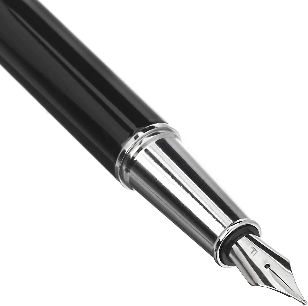 Amazon Basics Refillable Fountain Pen - Fine Point, Black Ink