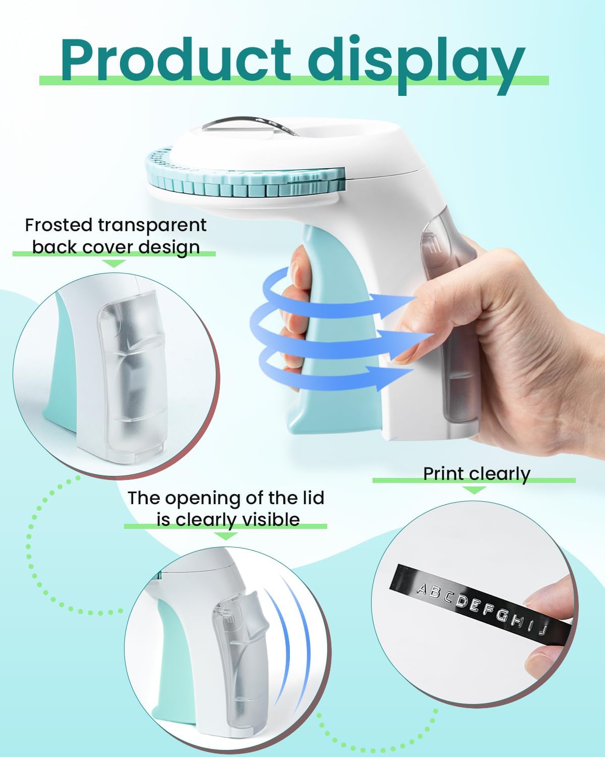 Label KINGDOM Embossing Label Maker with Tape, Omega S Vintage Embossed Label Printer, Portable Handheld Old School Labeler for Office Home School, Green