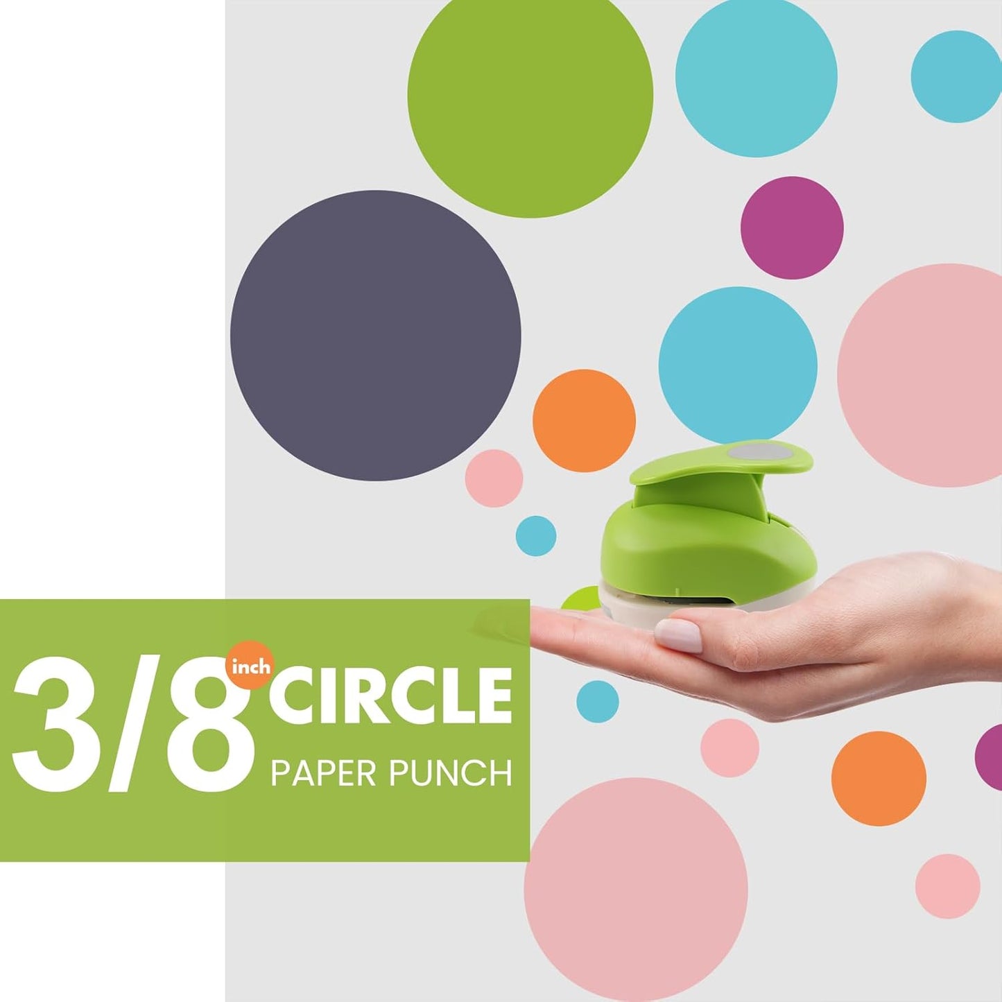 LOONENG 3/8 Inch Circle Hole Punch - Create Perfect Circles for Handmade Craft Projects - Ideas for Scrapbooking, Card Making, DIY Photo Albums, Gift Tags, Homemade Confetti