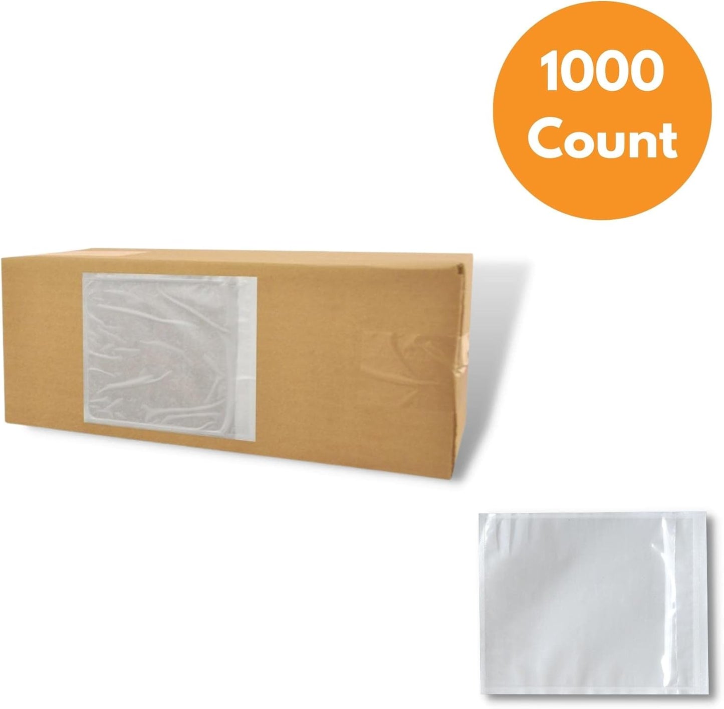 PSBM Clear Packing List Back Side Loading Plain Face Envelopes Pouches (7.5" x 5.5" / Top Load) 1000 Pack