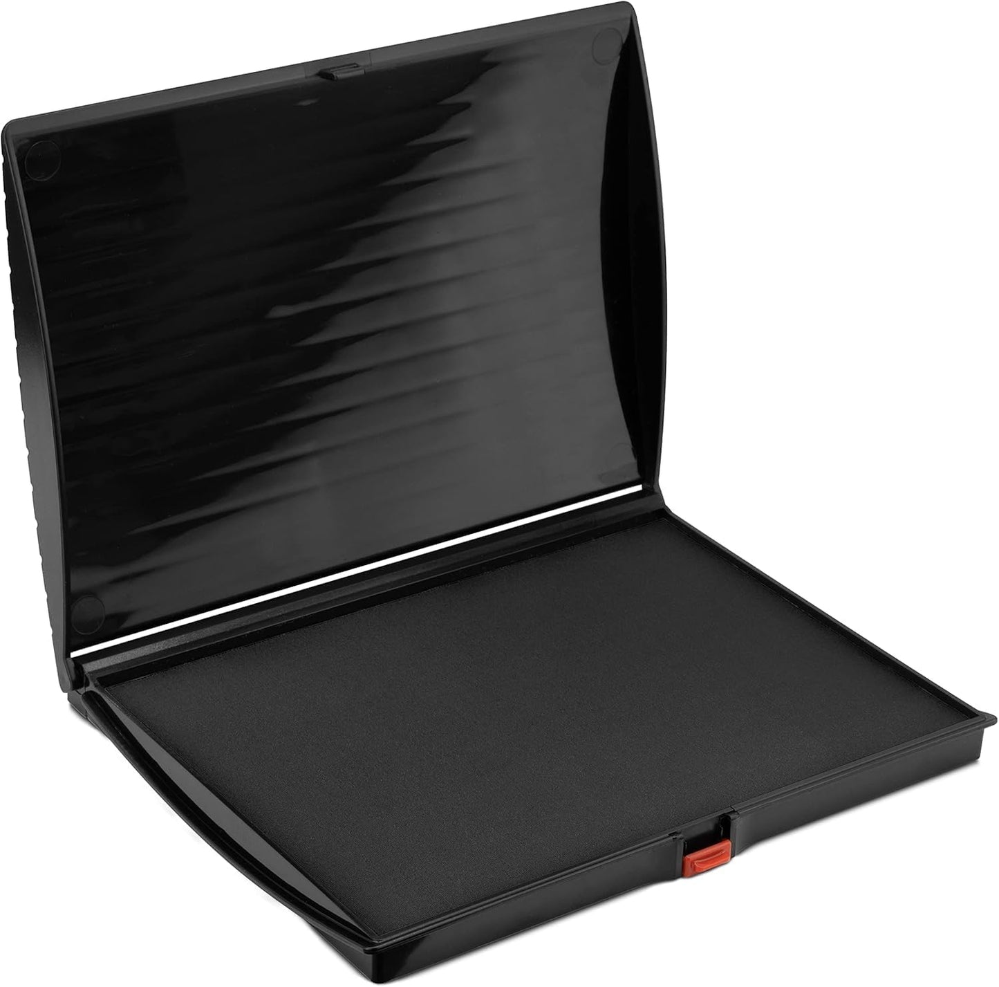 Large Premium Black Ink Stamp Pad - 5" by 7" - Quality Felt Pad - Case with Closing snap