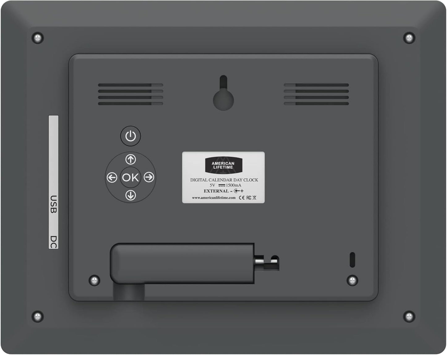 American Lifetime 【New 2024】 Dementia Clock Large Digital Clock for Seniors, Digital Clock Large Display with Custom Alarms, Clock with Day & Date for Elderly, Large Number Digital Clock Grey