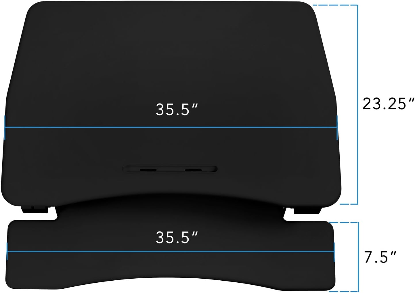 Mount-It! Standing Desk Converter with Keyboard Tray | 35" Adjustable Sit-to-Stand Desktop Riser for Dual Monitors and Laptops | Ergonomic Stand Up Desk Converter with Gas Spring | Black