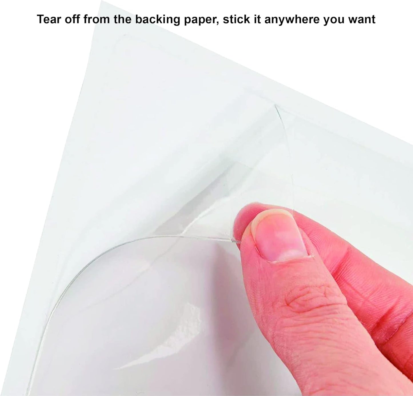 Clear Adhesive 5" x 7" Index Card Pockets with Top Open for Loading, 50 Pack, Plastic Labels Holders for Storage Bins and Library Card, Organizing and Protecting Your Index Cards or Photos