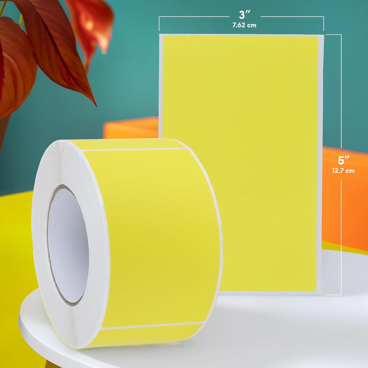 UTILE - Thermal Labels 3x5 Inch 600 Inventory Stickers Roll (Yellow), compatible with Thermal Printers - Color Coding Label for Box - Sticker to Write On Packing Labels Color Coded - Tags for Labeling