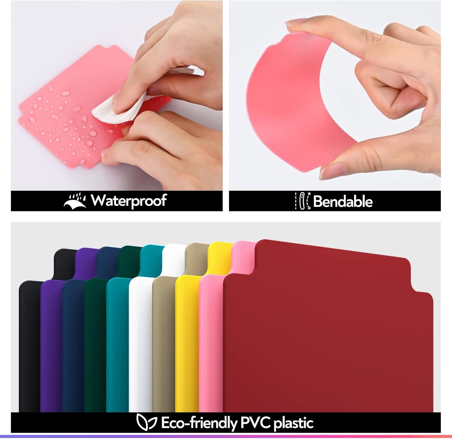 ZLCA 50 Pieces Trading Card Dividers, Playing Card Page Dividers with Tabs, Plastic Card Separator for Storage Box Folder Record Baseball Games Sports Card 2.75 x 3.76 Inch (Pink)