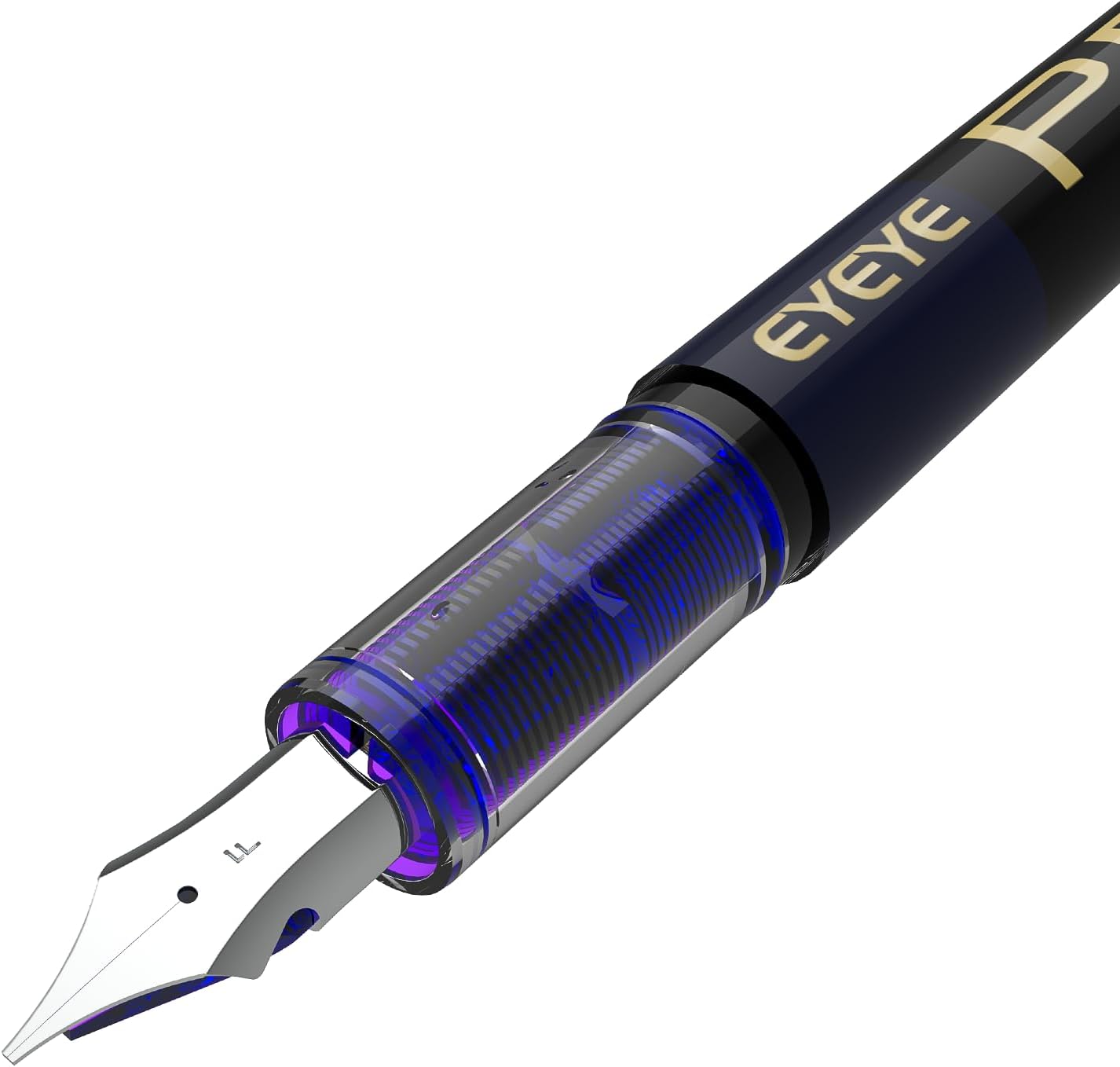 EYEYE Disposable Fountain Pens Fine Point, 4 Black 4 Blue Fountain Pens or Writing, Stainless Steel Nib, Smooth Writing for Journaling, Drafting, Sketching, Doodling & Office Supplies