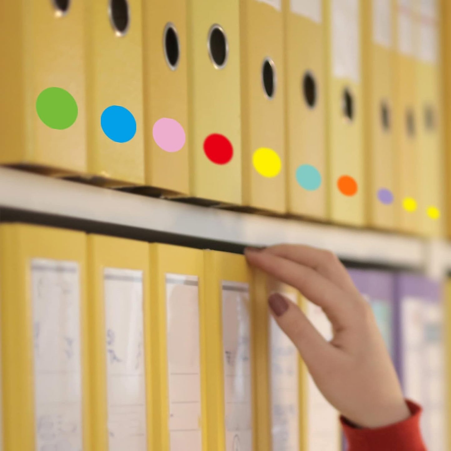 1 Inch Round Label Removable Color Code Dot Stickers,Garage Sale Sticker Price Tags Blank Yard Sale Circle Dot Stickers Writable Not Blurry (1050 Pack,Yellow)