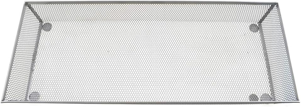 HAHIYO Stackable Mesh Tray Cup 15 x 6 x 2 inches Sturdy Container for Desk Drawer Organizer Collection for Home Office School kitchen Soft Foam Feet No Sharp Edges 1 Pack Silver