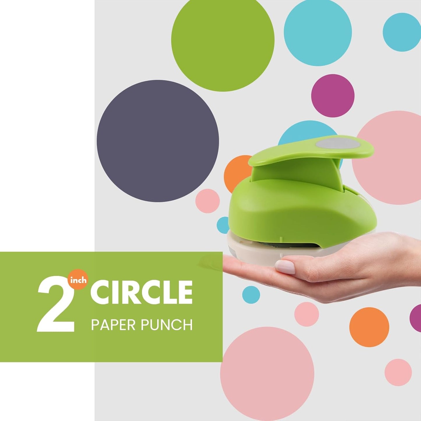 LOONENG 2 Inch Circle Hole Punch - Create Perfect Circles for Handmade Craft Projects - Ideas for Scrapbooking, Card Making, DIY Photo Albums, Gift Tags, Homemade Confetti