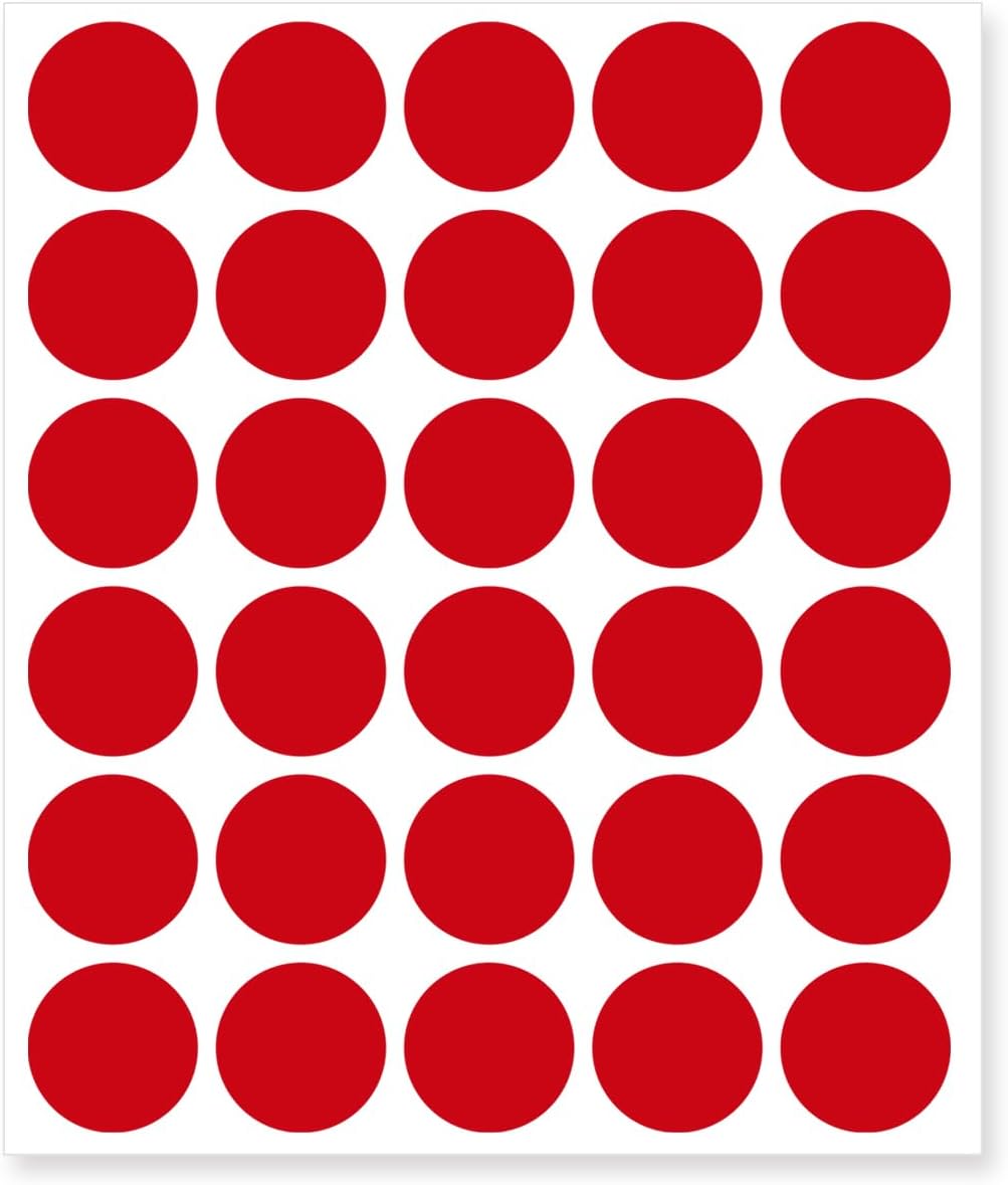 0.75 Inch Removable Color Code Dot Sticker Round Labels,Garage Sale Stickers Price Tags Label Blank Yard Sale Circle Dot Stickers(1050 Pack,Red)