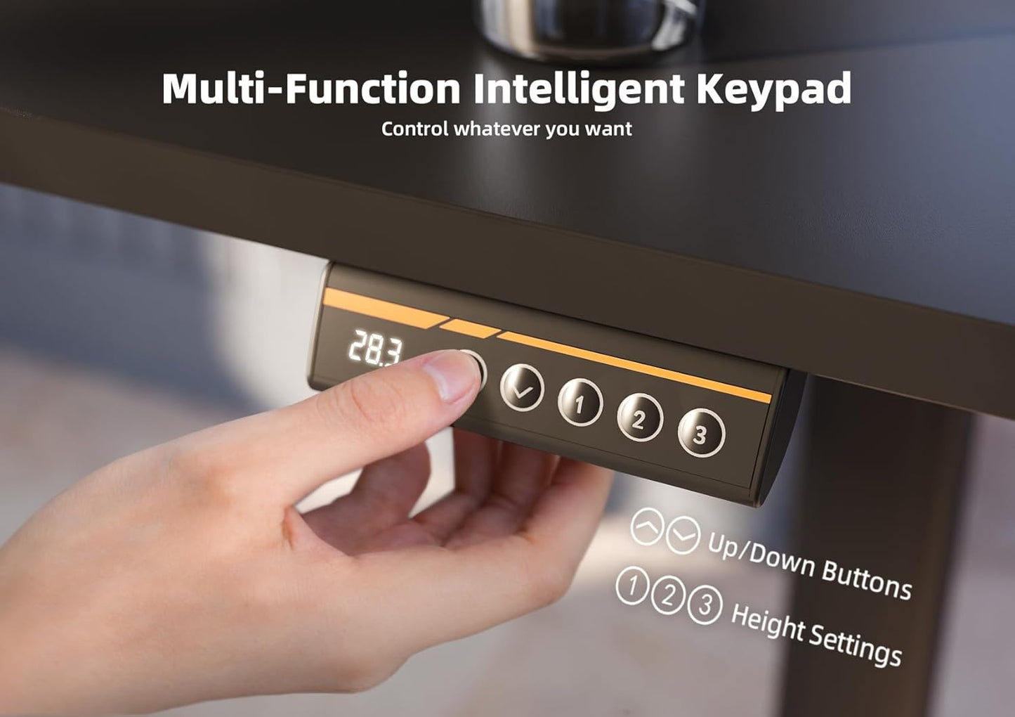 YDN Standing Desk with Keyboard Tray, 48 Inch Height Adjustable Desk with Cable Management, Black Stand Up Desks for Home and Office, 48inch Black