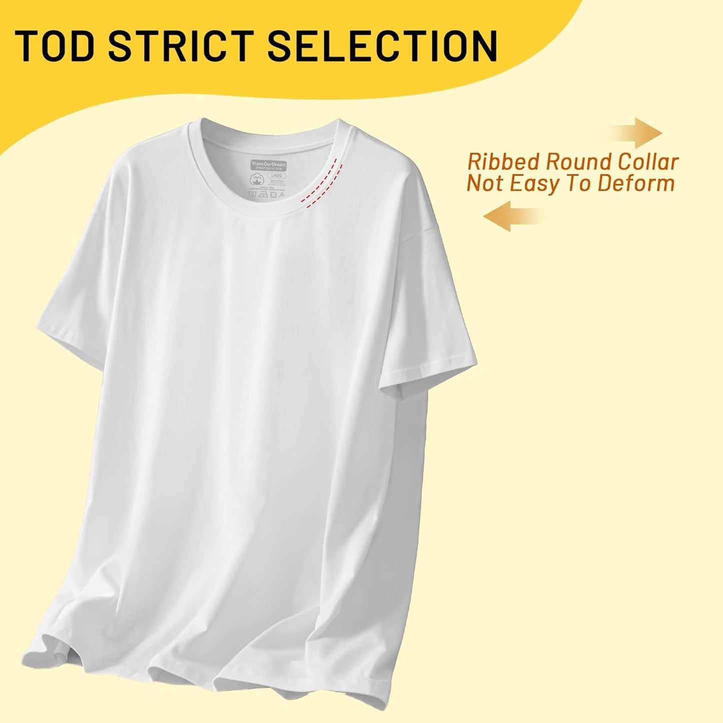 TransOurDream Heavyweight Cotton Blank T-Shirt, Short Sleeve Crew Neck Tee for Heat Transfer, Classic Fit Men's T-Shirts