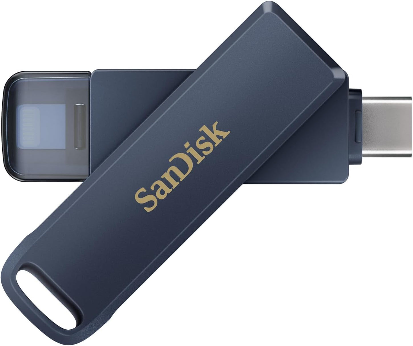 SanDisk 128GB Phone Drive for iPhone- Works with iPhone 15 and Newer (USB-C Connector) and iPhone 14 and Older (Lightning Connector), Metallic Sky - SDIXD0N-128G-GN6N