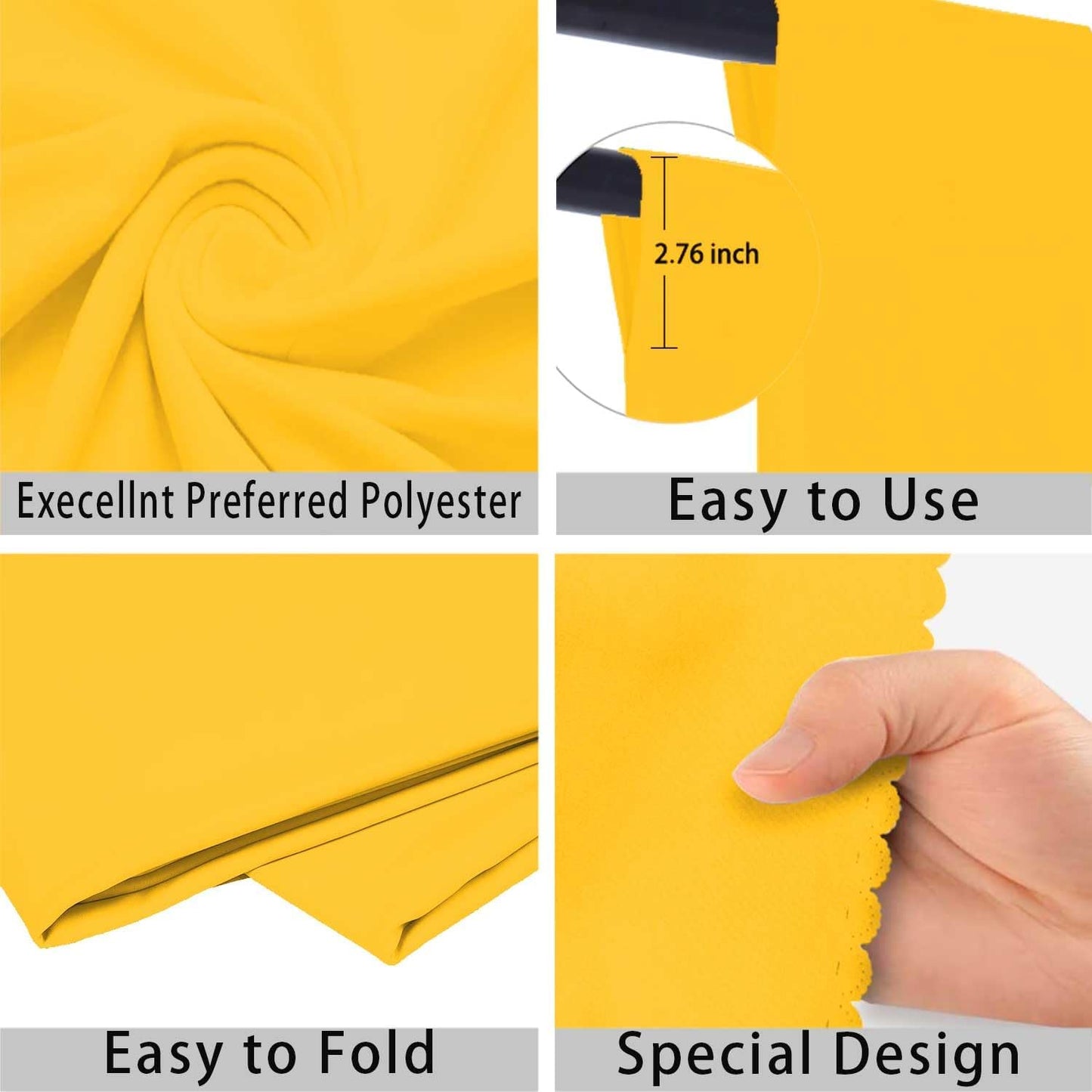 Yellow Photo Backdrop for Photoshoot Yellow Background for Photography Photo Backdrop Curtain for Party 10 x 10 FT