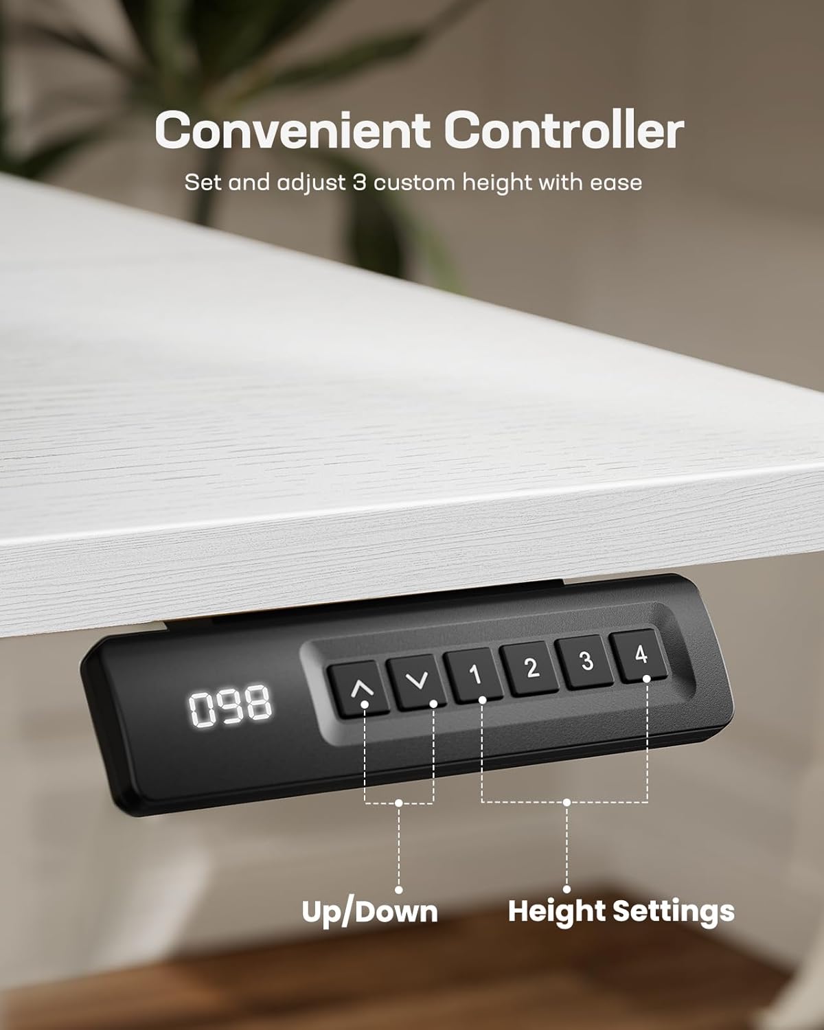 Marsail Standing Office Desk,Adjustable Heights,Stand Up Desk,55x28 Inches Desktop Sit Stand Home Office Gaming Computer Desk with 4 Memory Presets,Headphone Hook,Cable Organizer, White