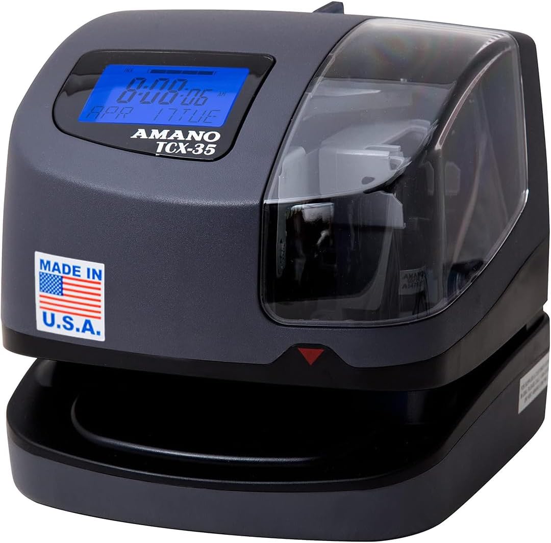 AMANO TCX-35 Time Clock for Employees, Electronic Punch Clock for Small Business, Made in USA (Individual Unit)