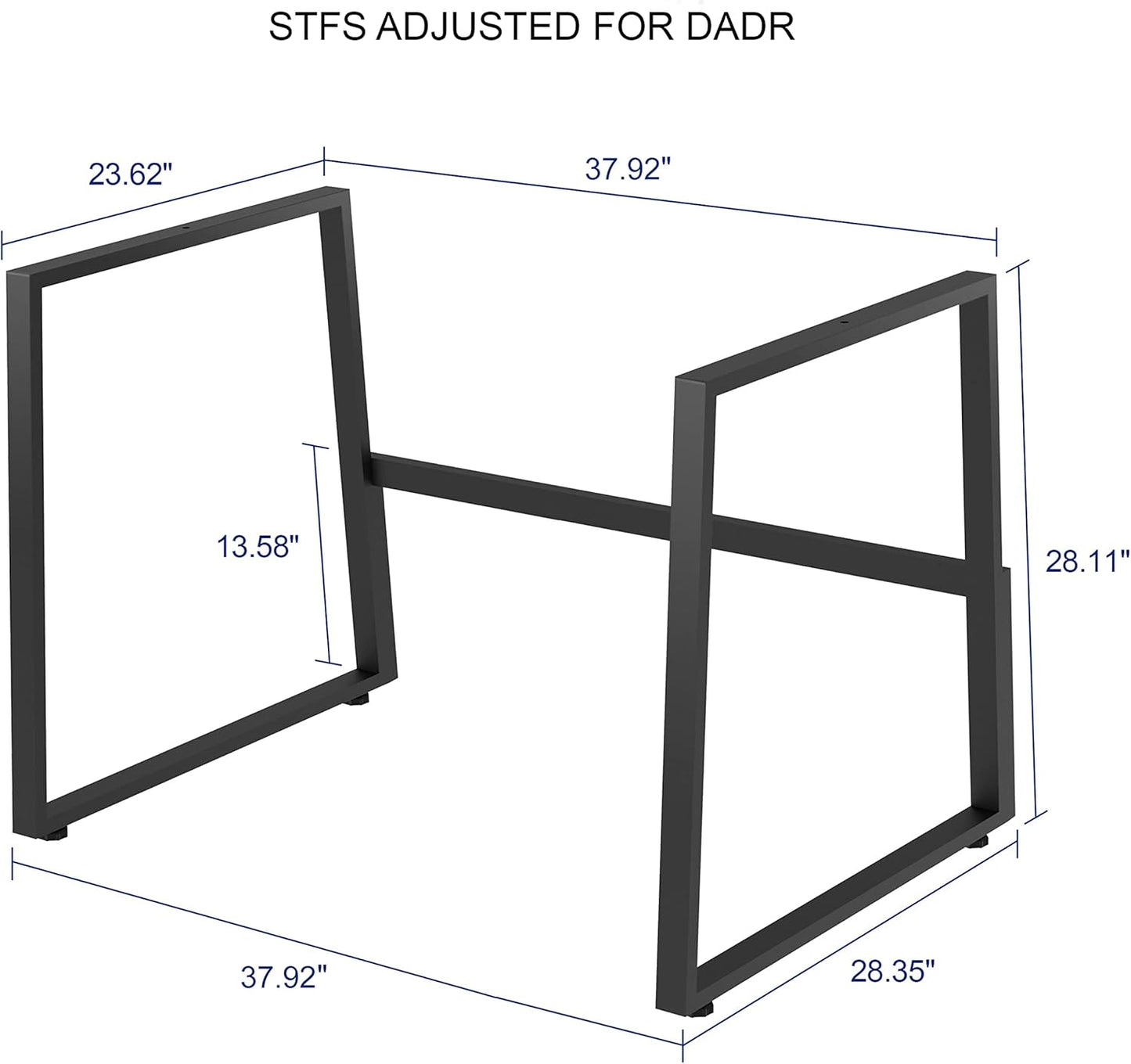 Rocelco 37.5" Height Adjustable Standing Desk Converter with Floor Stand Bundle - Slide Out Retractable Keyboard Tray - Sit Stand Up Dual Monitor Riser - Computer Workstation - Black (R DADRB-STFS)