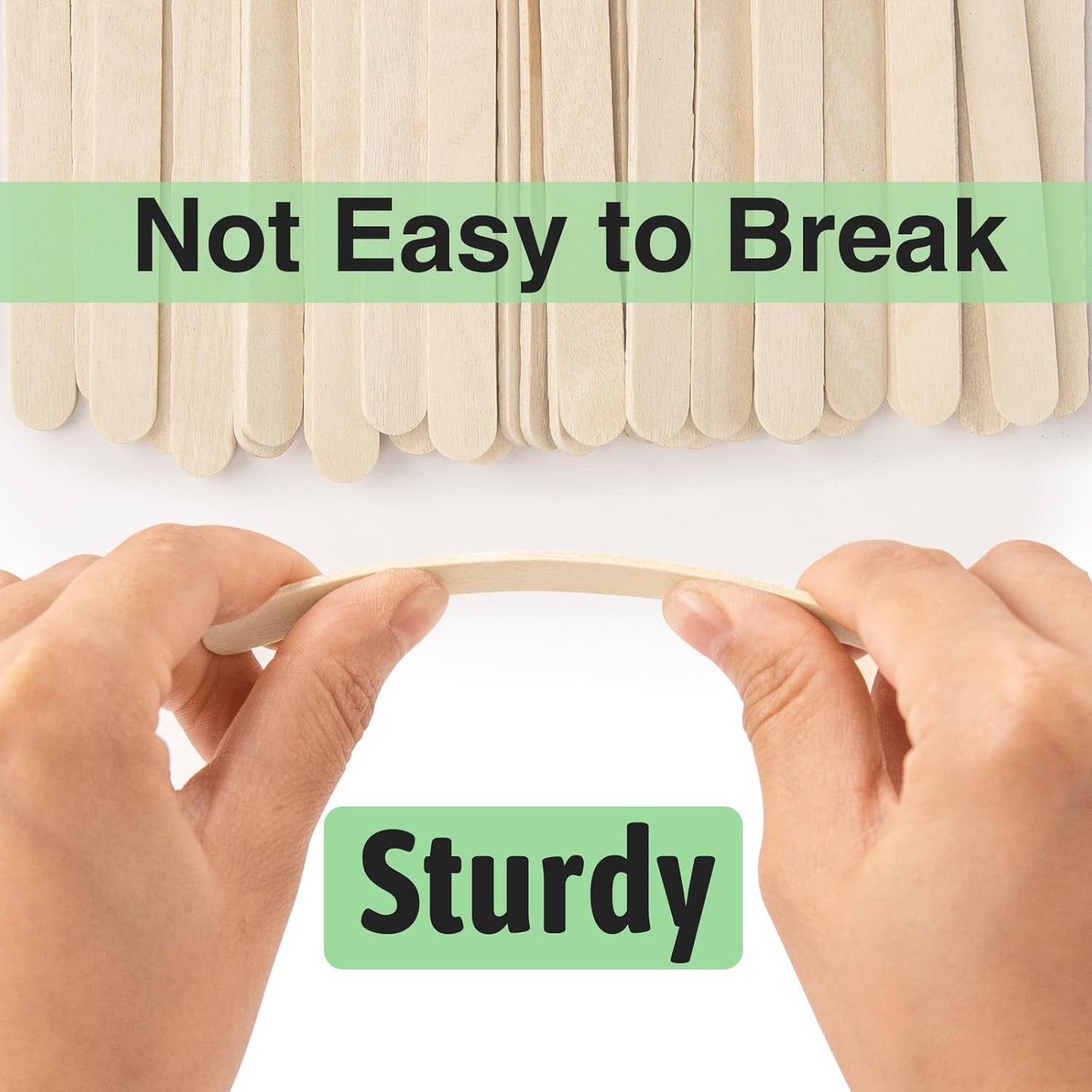 WISYOK 2400 Pcs Wooden Popsicle Sticks for Crafts, 4.5 Inch Wooden Craft Sticks, Lollipop Sticks, Treat Sticks Ice Cream Sticks for Creative Designs or DIY Craft, Home Art Projects