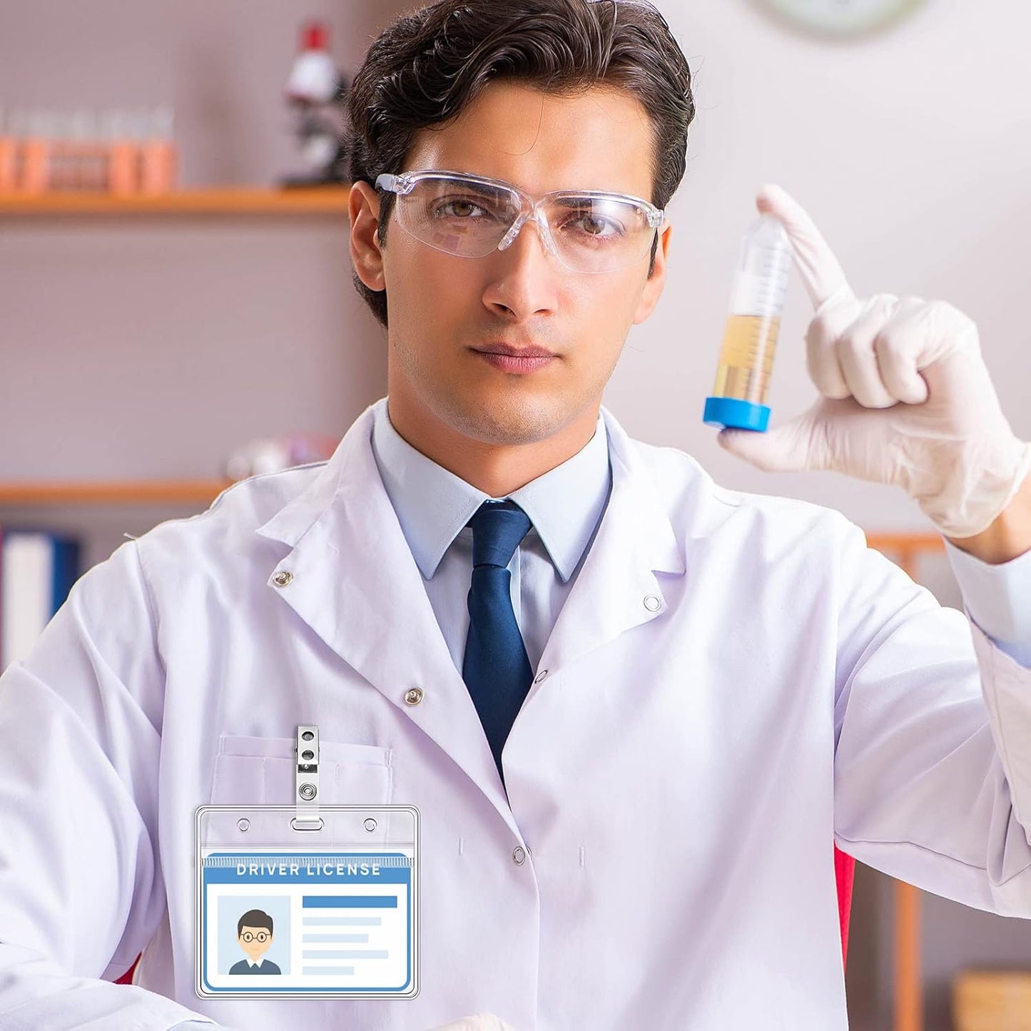 Zonon 150 Sets Name Badge Holders with Clip Clear on Name Tag Waterproof PVC ID Transparent Badge Holder with Resealable Zipper Seal Metal for Teacher Student Worker(Classic Clip)