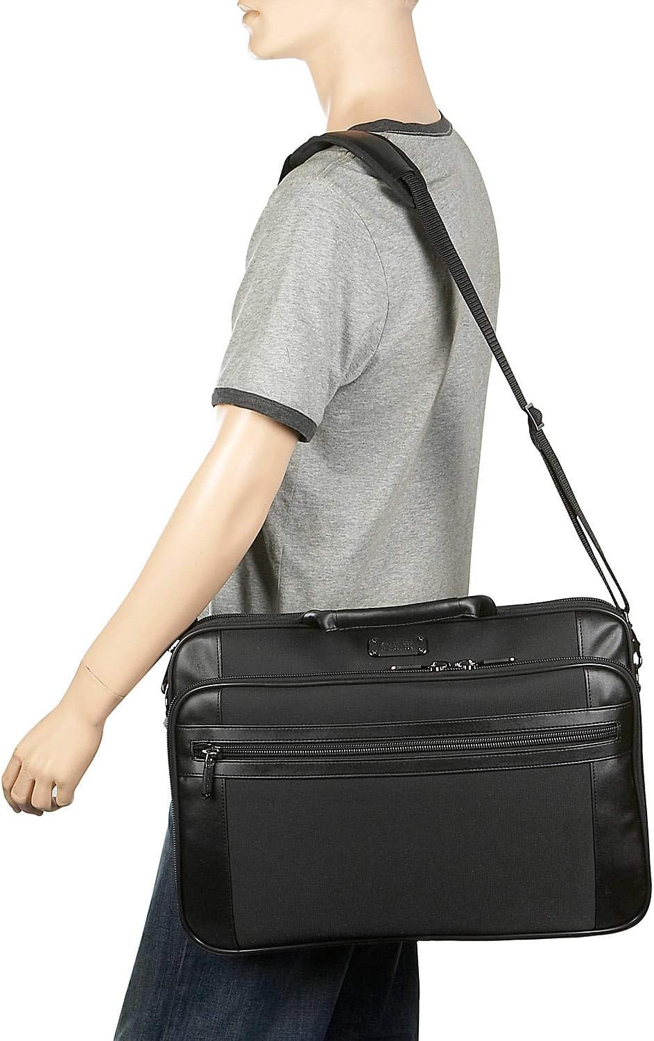 Kenneth Cole REACTION Unisex Adult Urban Slim 15.6" to 18.4" Laptop & Tablet Business Travel Computer Bags, Black