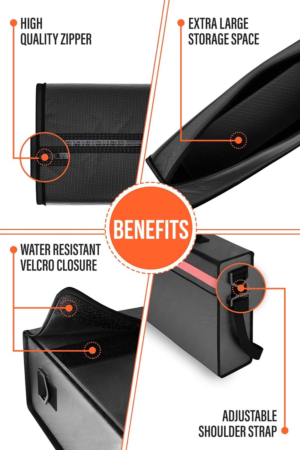 The Good Stuff Fireproof Document Box for Legal Documents, Passports, Cash, and Contracts, 5" x 11" 3.5" / 2000℉ Protect Your Notebooks, Binders, Folders, and Contracts