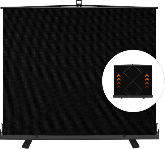 EMART 77x92in Collapsible Chromakey Panel Black Screen for Photo Backdrop Video Studio,Portable Pull Up,Solid Aluminium Base Wrinkle-Resistant Fabric,Auto-Locking Air Cushion Frame