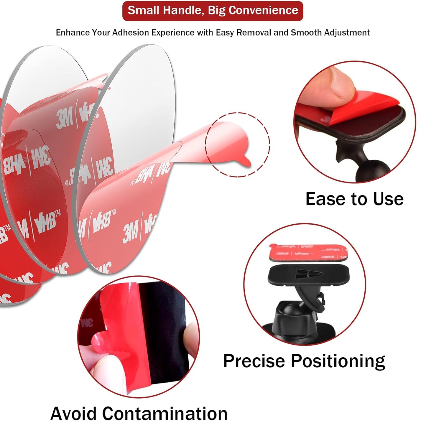 3M Double Sided Adhesive Dots Heavy Duty VHB 1" Diameter 0.02in Thick 20 PCS Clear 4905 Round Sticky Mounting Strong Adhesive Waterproof Foam Tape for Home Office Car Deco