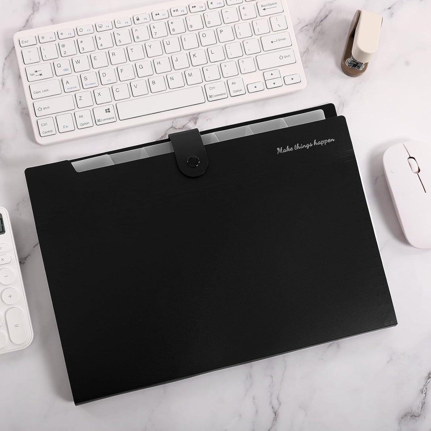 SKYDUE 8 Pockets Expanding File Folders, Accordion Folders, Portable Paper Bill Receipt Organizer, Letter Size, Home College School Office Supplies, Black