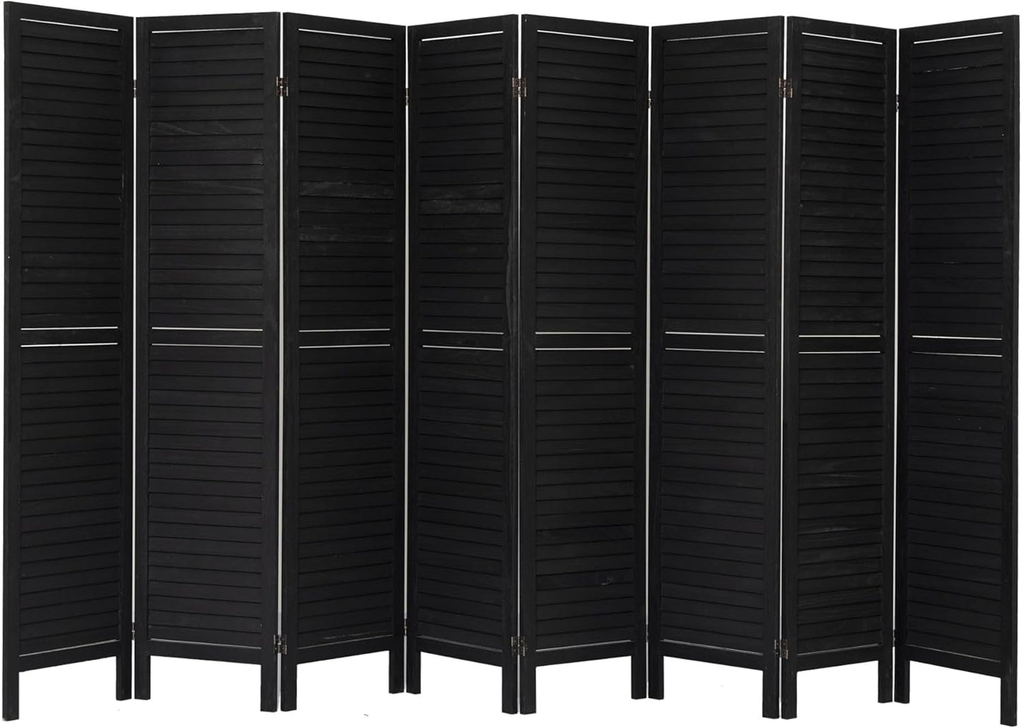 NicBex 8 Panel Room Divider,5.6FT Wood Room Dividers,Folding Privacy Screens Portable Freestanding Partition Wall Dividers for Room Separation,Home Bedroom Office,Black