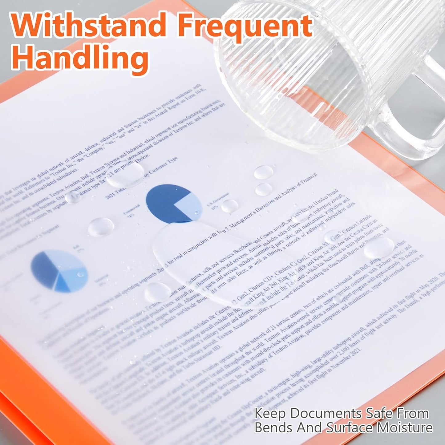 48 Pack Plastic Report Covers with 3 Prongs Presentation Folders Bulk, 100 Sheet Capacity, Clear Front Report Covers for Presentation Document Paper School Office Supplies (Orange)